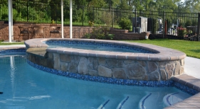 Custom Pool with raised spa