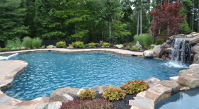 Freeform pool with grotto