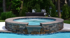 Custom Pool with raised spa