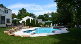 Freeform Pool and Spa with Landscaping