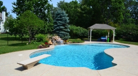 Freeform Pool with Patio Cover