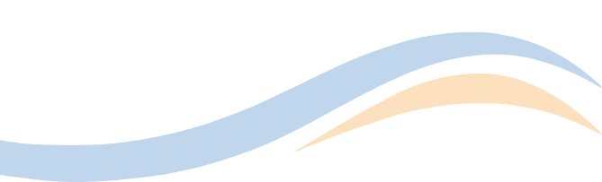 A simple background with two curving lines: a thick light blue wave above a thinner light orange wave, both flowing from left to right on a light gray background.