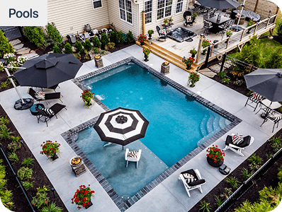 Custom inground pool construction by Blue Tree Outdoor Living in Southeastern PA