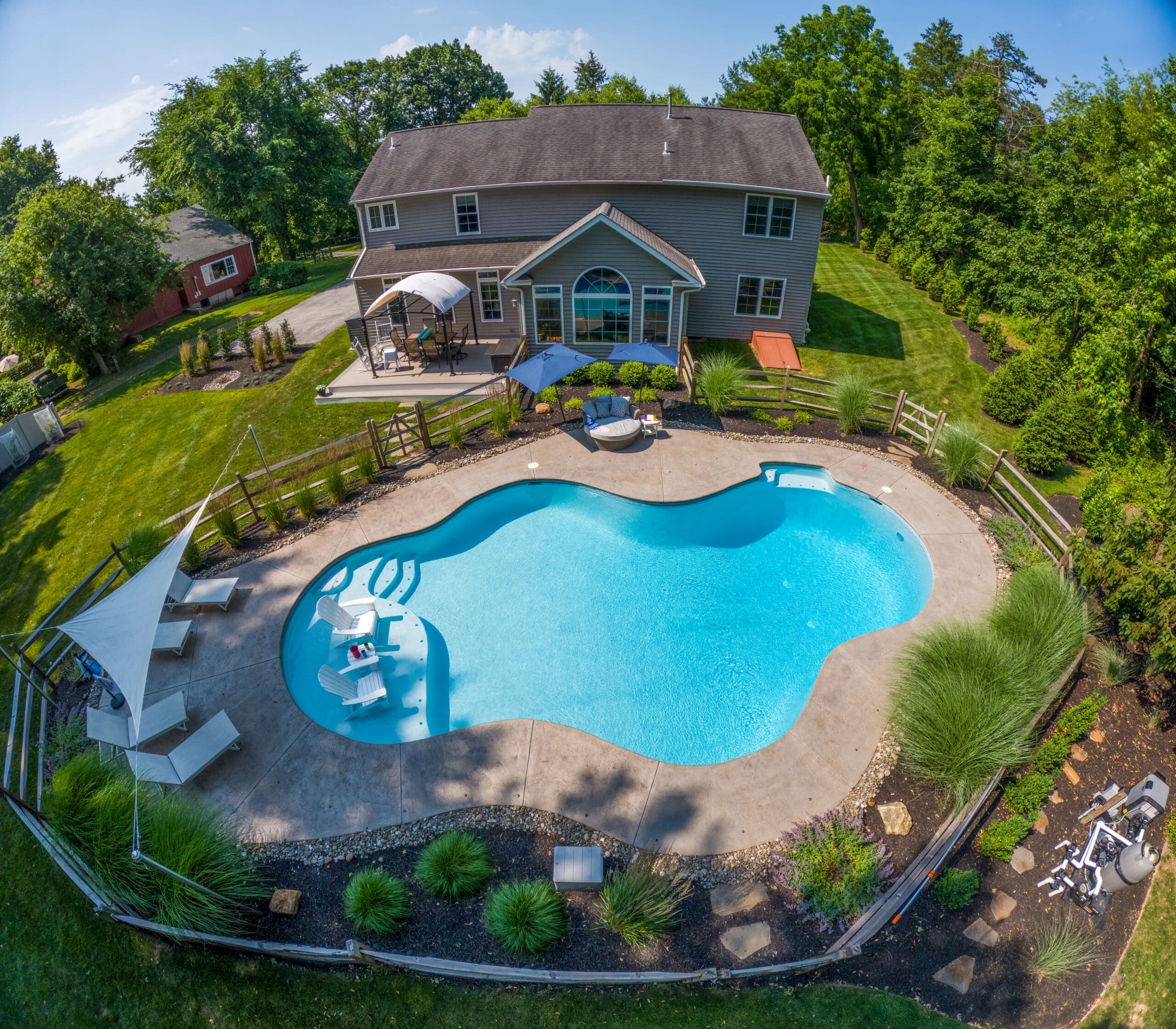 Custom pool construction in Blue Bell PA by Blue Tree Outdoor Living
