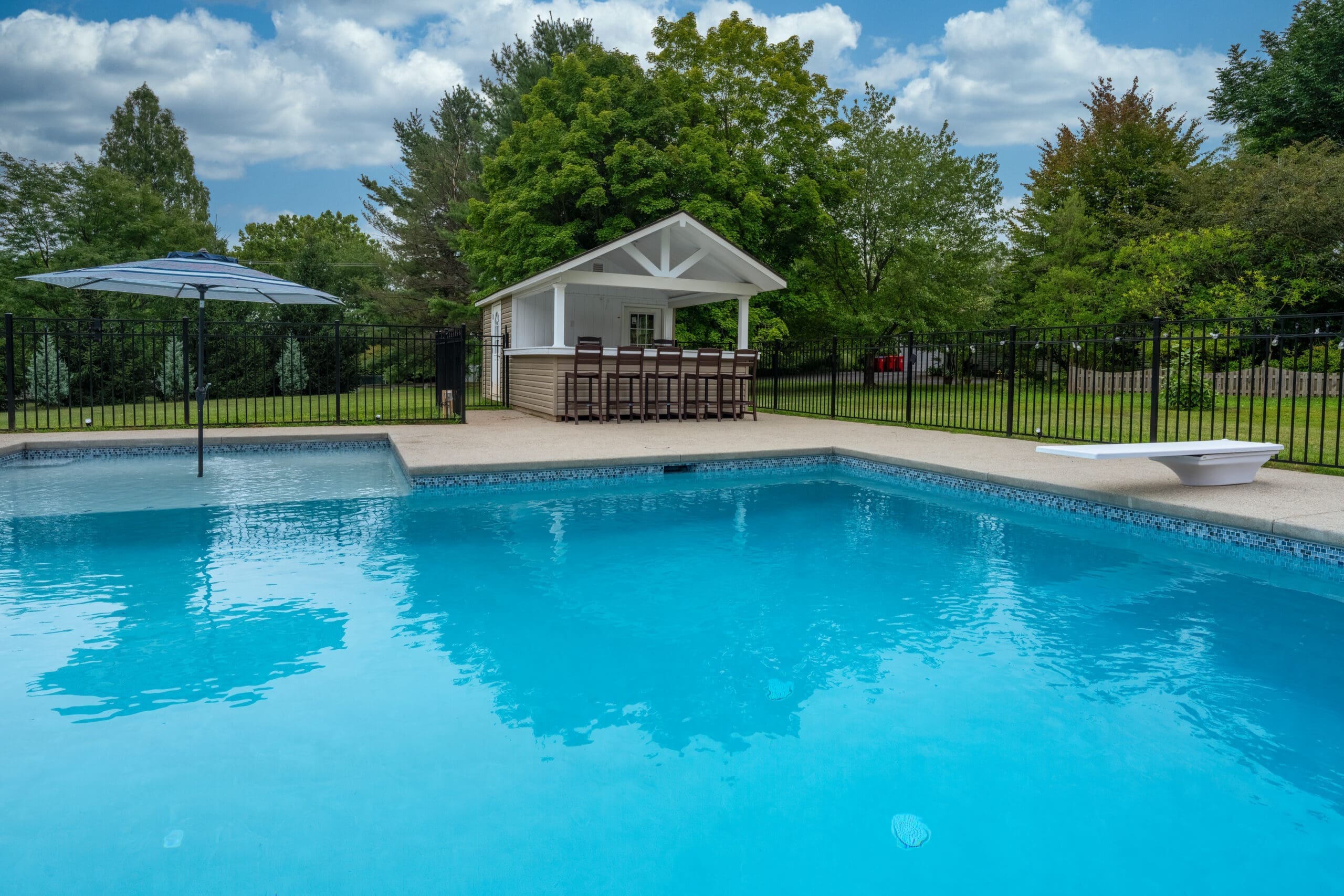 Custom inground pool built by Blue Tree Outdoor Living