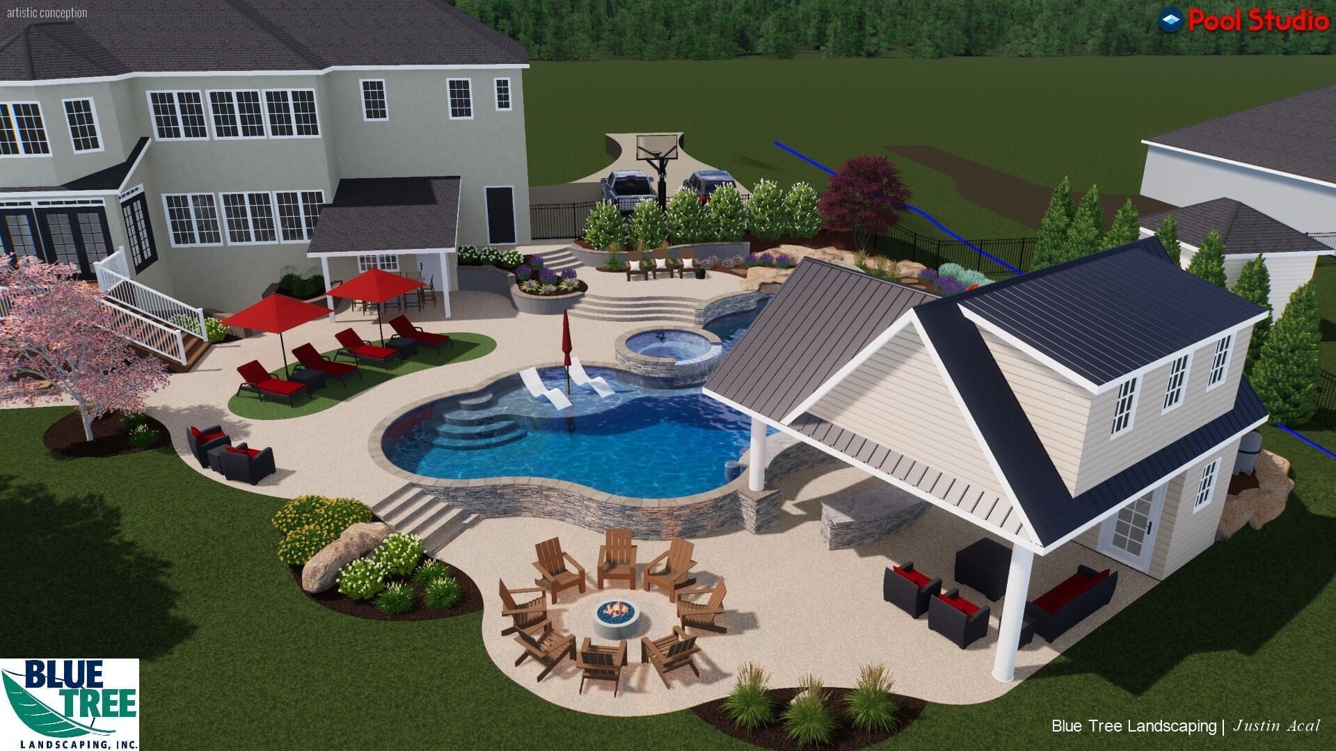 Landscape and hardscape project by Blue Tree Outdoor Living