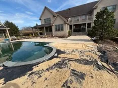 Pool deck removed during patio renovation in Collegeville, PA