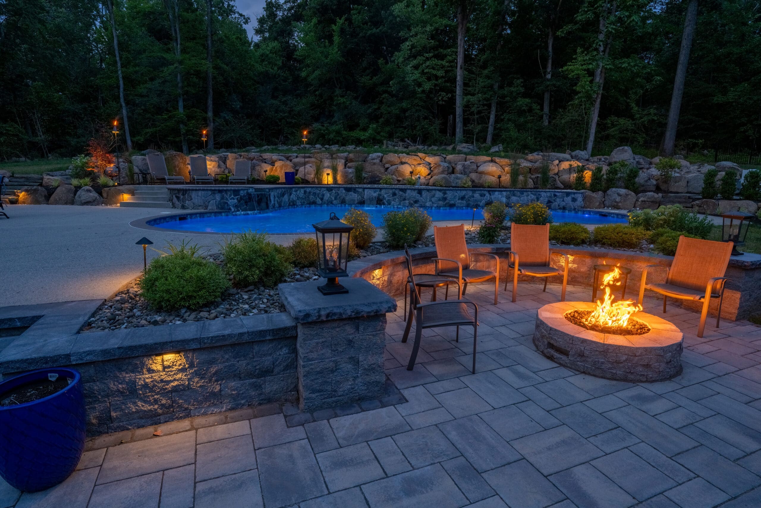 Custom pool and outdoor living space in Pottstown, Pennsylvania