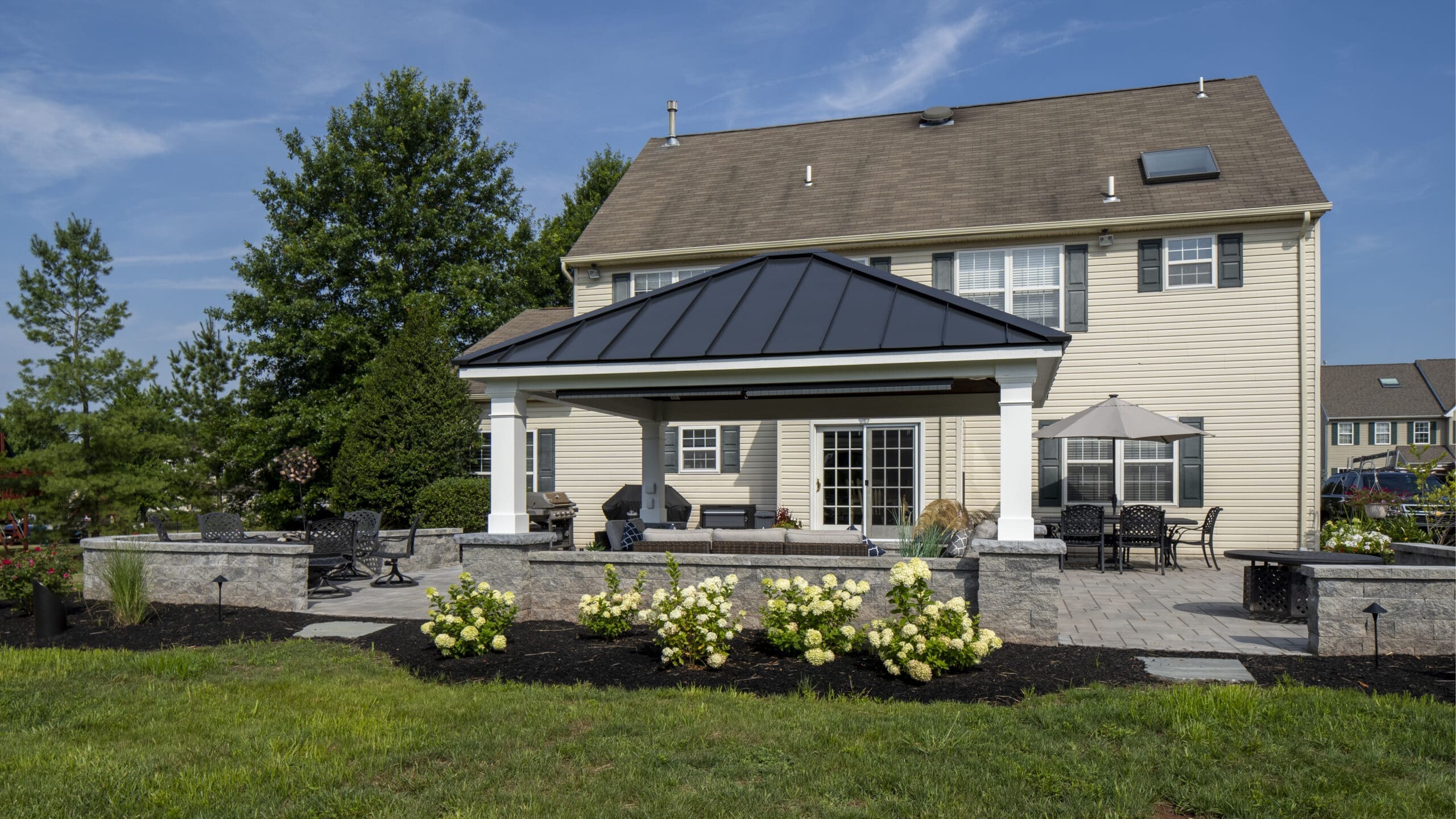 Backyard patio and outdoor living renovation in Skippack Township, Pennsylvania